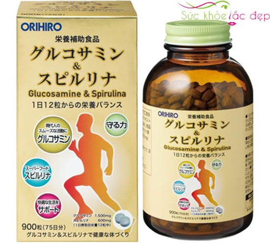 Tảo Glucosamin Spirulina Orihiro - Thực phẩm chức năng bổ xương khớp của Nhật