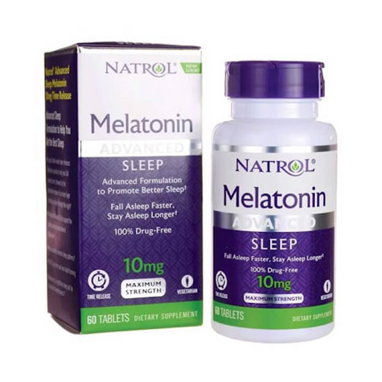 Viên ngậm hỗ trợ ngủ ngon Natrol Melatonin giúp não bộ và thần kinh thư giãn, ngủ ngon và sâu giấc hơn